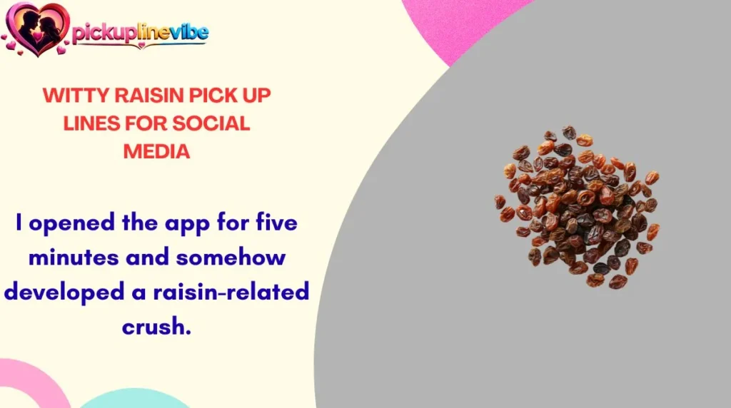 Witty Raisin Pick Up Lines for Social Media
